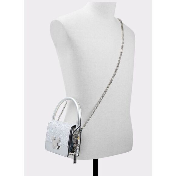 NWT~Disney x Aldo Silver Glitter Mickey Mouse Handbag~100th Anniversary  Edition - Picture 7 of 8